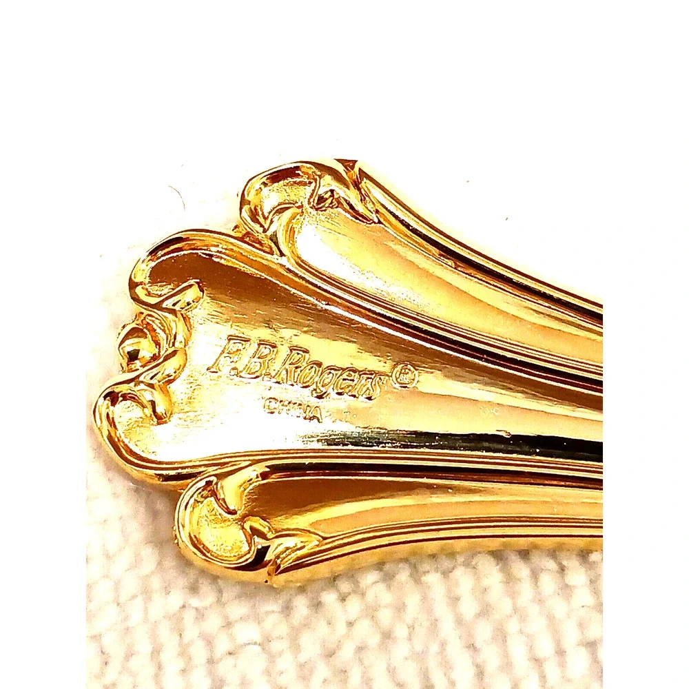 F.B. Rogers Gold‎ DINNER FORK Chippendale Gold Electroplate HOLIDAY WEDDING VNTG